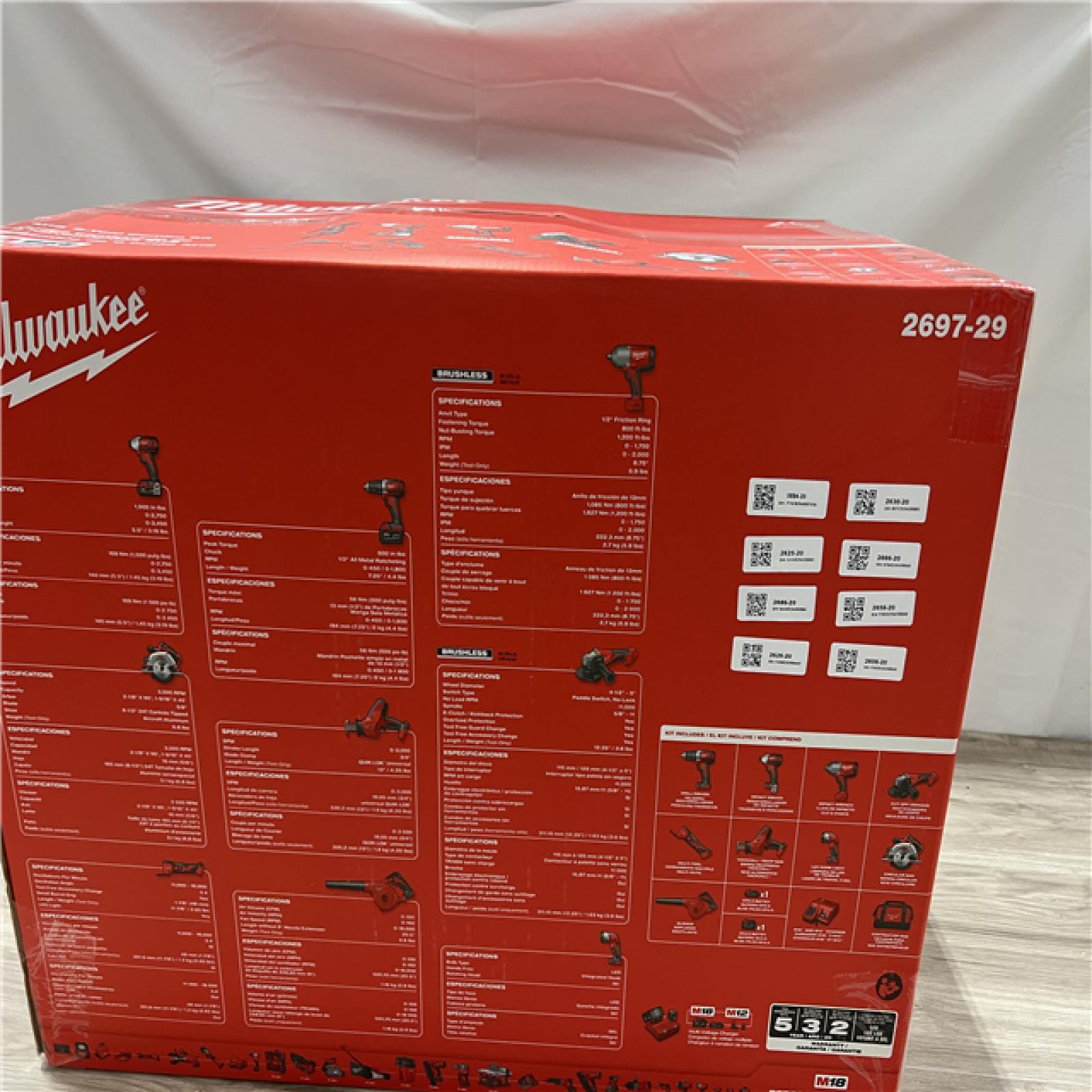 NEW Milwaukee M18 18-Volt Lithium-Ion Cordless Combo Kit 9-Tool with 2-Batteries  Charger and Tool Bag