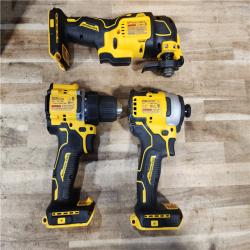 HOUSTON LOCATION - AS-IS DEWALT ATOMIC 20-Volt Lithium-Ion Cordless Brushless (3-Tool) Combo Kit