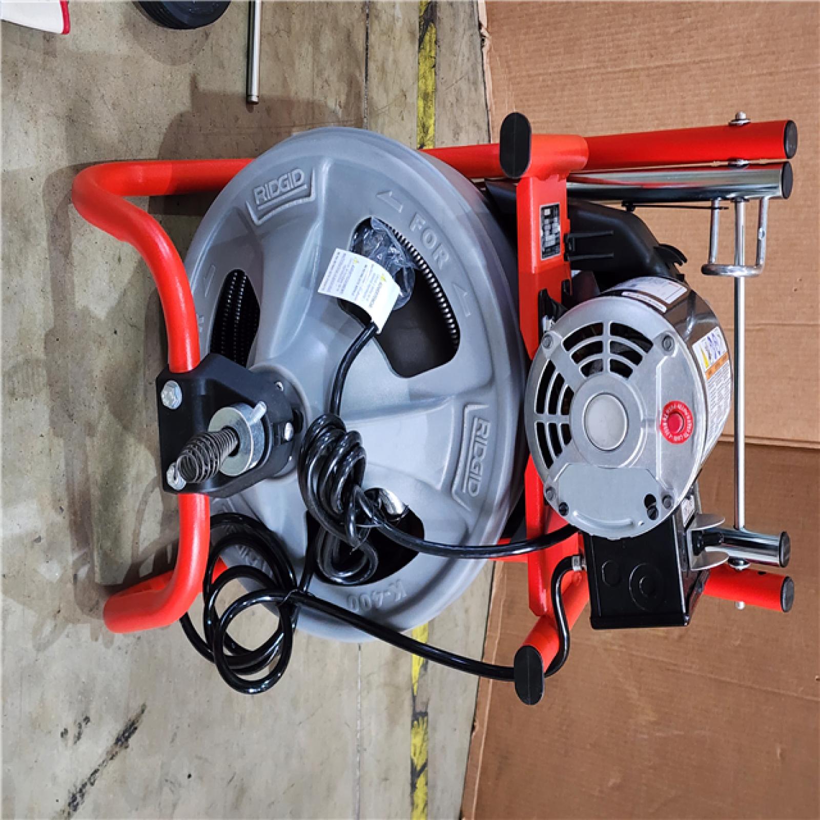 HOUSTON LOCATION - AS-IS RIDGID K-400 Drain Cleaning Snake Auger 120-Volt Drum Machine with C-32IW 3/8 in. X 75 Ft. Cable