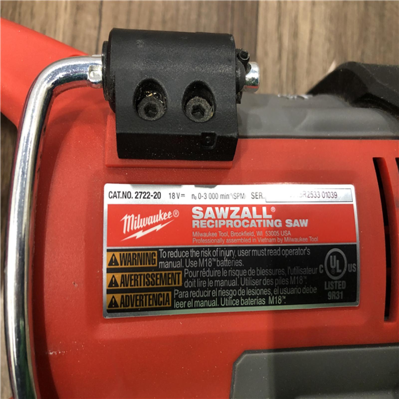AS-IS Milwaukee FUEL 18V Lithium-Ion Brushless Cordless Super SAWZALL Orbital Reciprocating Saw (Tool-Only)