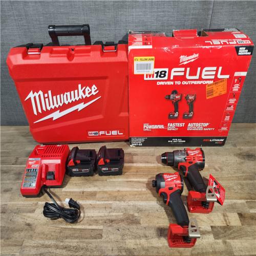 HOUSTON LOCATION - AS-IS (APPEARS LIKE NEW) Milwaukee FUEL 18V Lithium-Ion Brushless Cordless Hammer Drill and Impact Driver Combo Kit