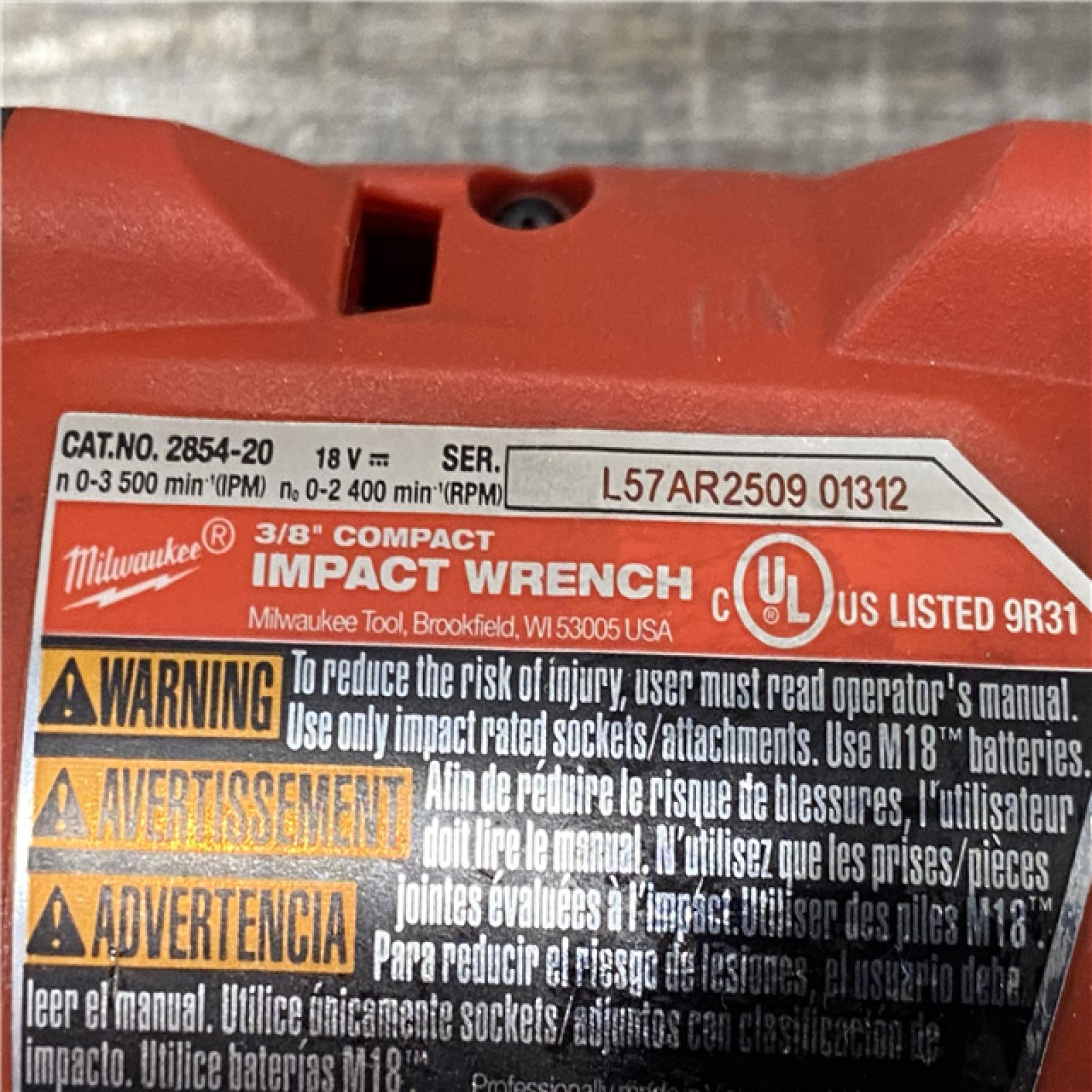 AS-IS Milwaukee FUEL GEN-3 18V Lithium-Ion Brushless Cordless 3/8 in. Compact Impact Wrench with Friction Ring (Tool-Only)