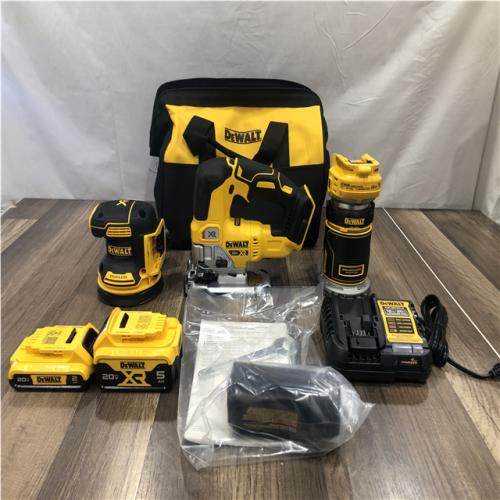 AS-IS DEWALT 20V MAX Lithium-Ion Cordless 3-Tool Combo Kit with 2.0 Ah Battery  5.0 Ah Battery  Charger and Bag
