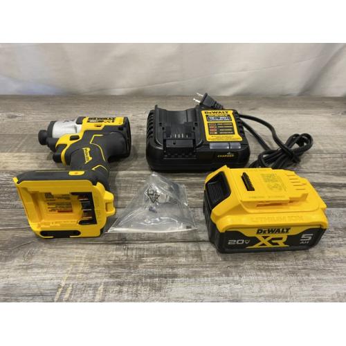 AS-IS DEWALT 20-Volt Maximum XR Lithium-Ion Cordless Brushless 1/4 in. 3-Speed Impact Driver Kit