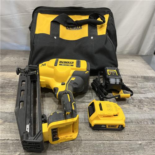 AS-IS DEWALT 20V MAX XR 16-Gauge Electric Cordless Angled Finishing Nailer Kit