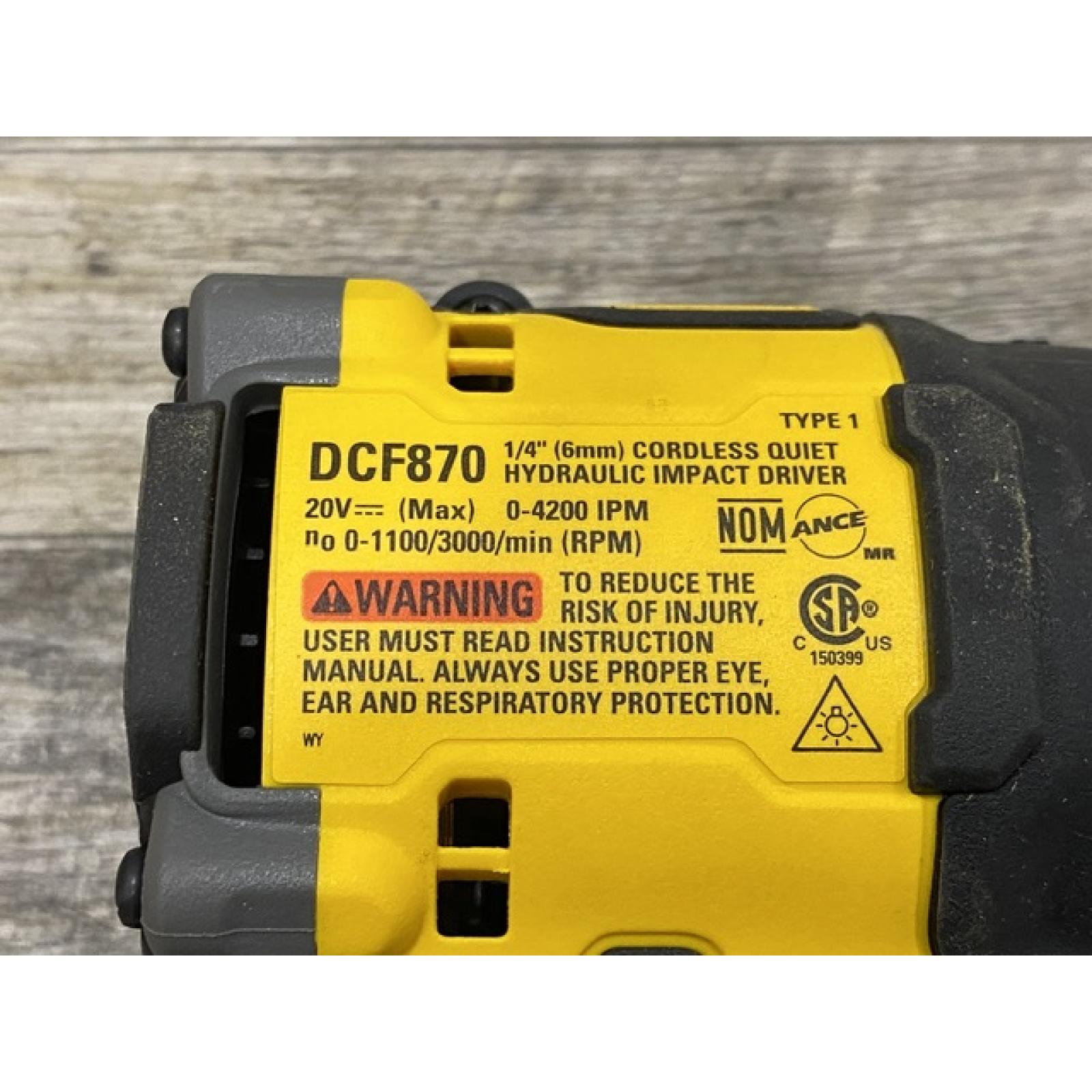 AS-IS DEWALT 20V XR Brushless Cordless 1/4 in. Quiet Hydraulic Impact Driver (Tool-Only)