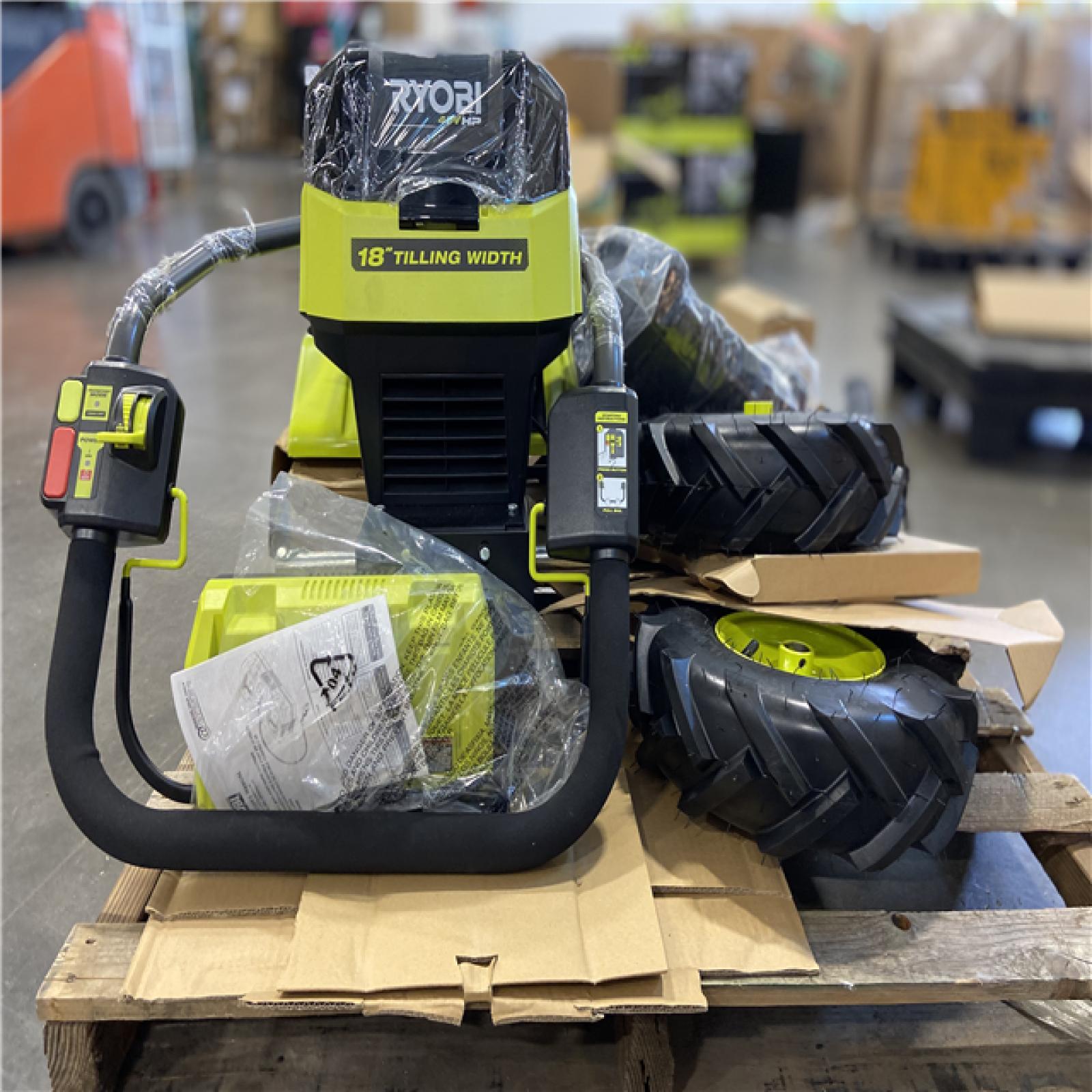DALLAS LOCATION - RYOBI 40V HP Brushless 18 in. Battery Powered Rear Tine Tiller with (4) 6.0 Ah Batteries and Charger