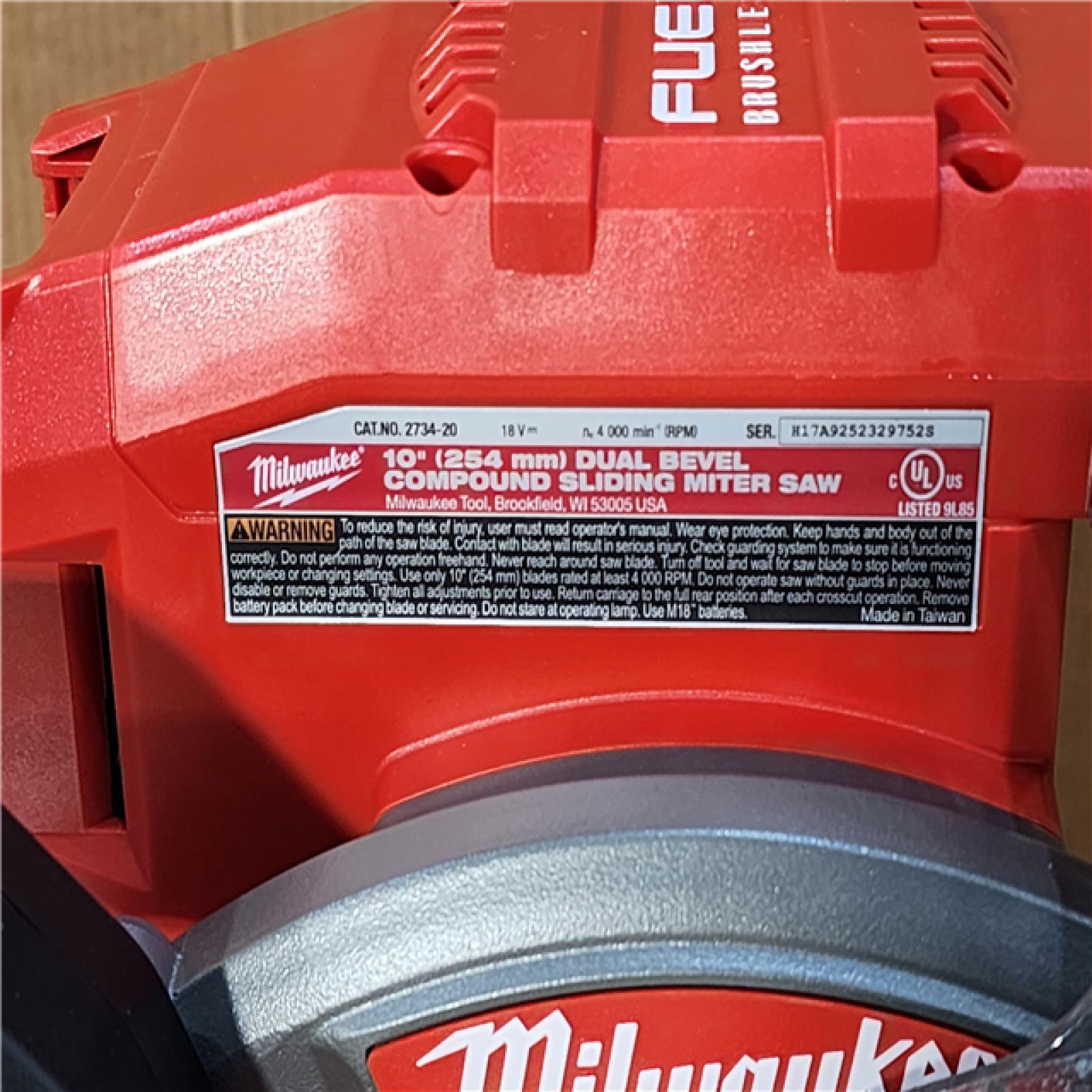 HOUSTON LOCATION - AS-IS (APPEARS LIKE NEW) Milwaukee M18 FUEL Brushless Cordless 10 in. Dual Bevel Sliding Compound Miter Saw (Tool-Only)