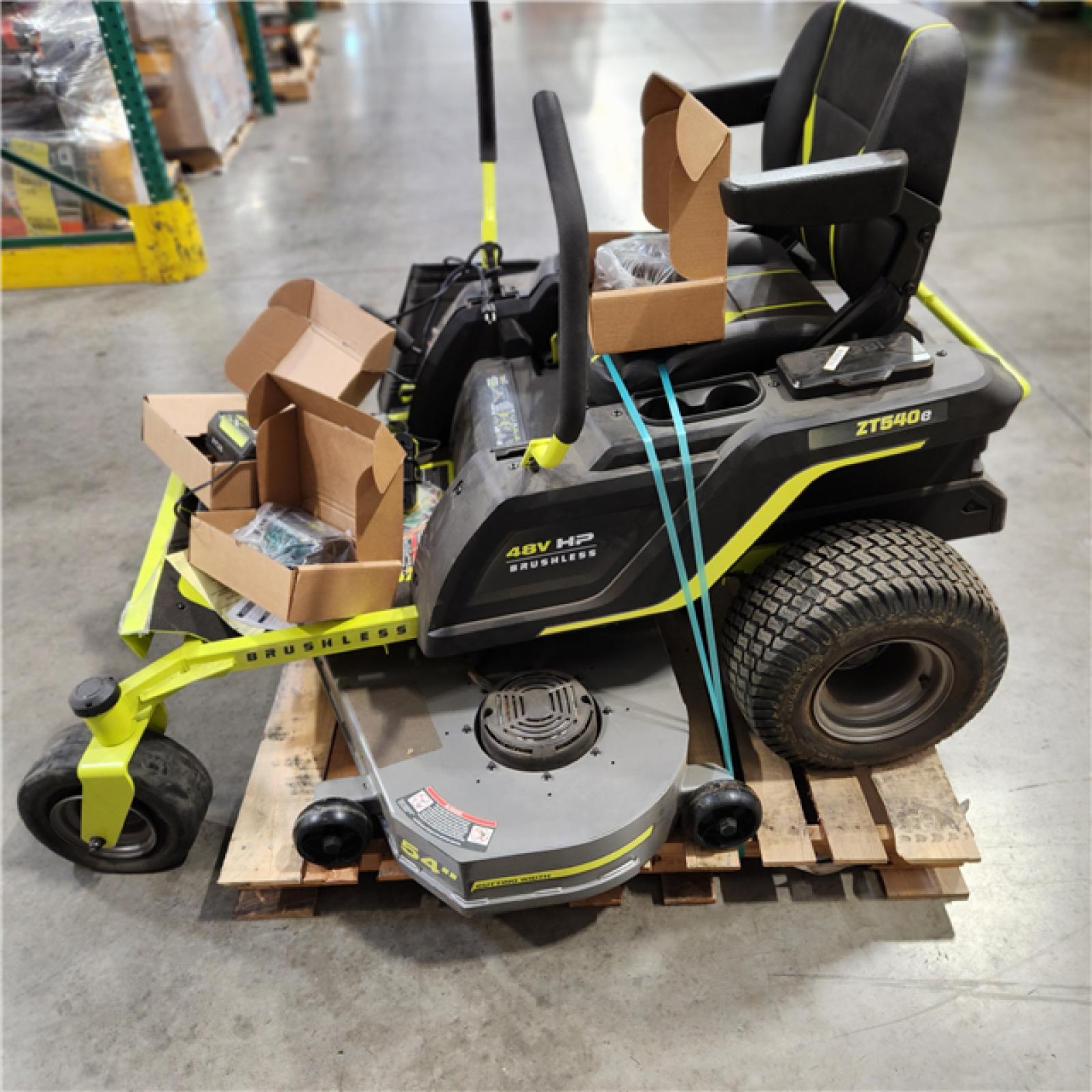 Dallas Location - As-Is RYOBI 80V HP Brushless 54 in.Riding Mower  (3) 40V Batteries and Charger