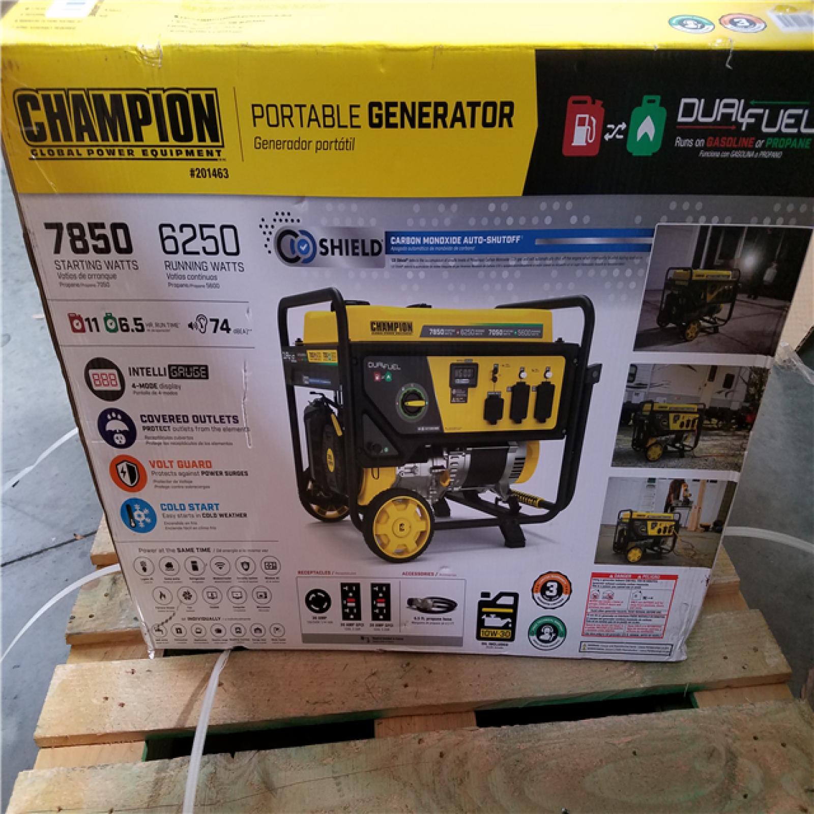 CALIFORNIA AS-IS CHAMPION DUAL FUEL PORTABLE GENERATOR