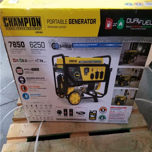 CALIFORNIA AS-IS CHAMPION DUAL FUEL PORTABLE GENERATOR