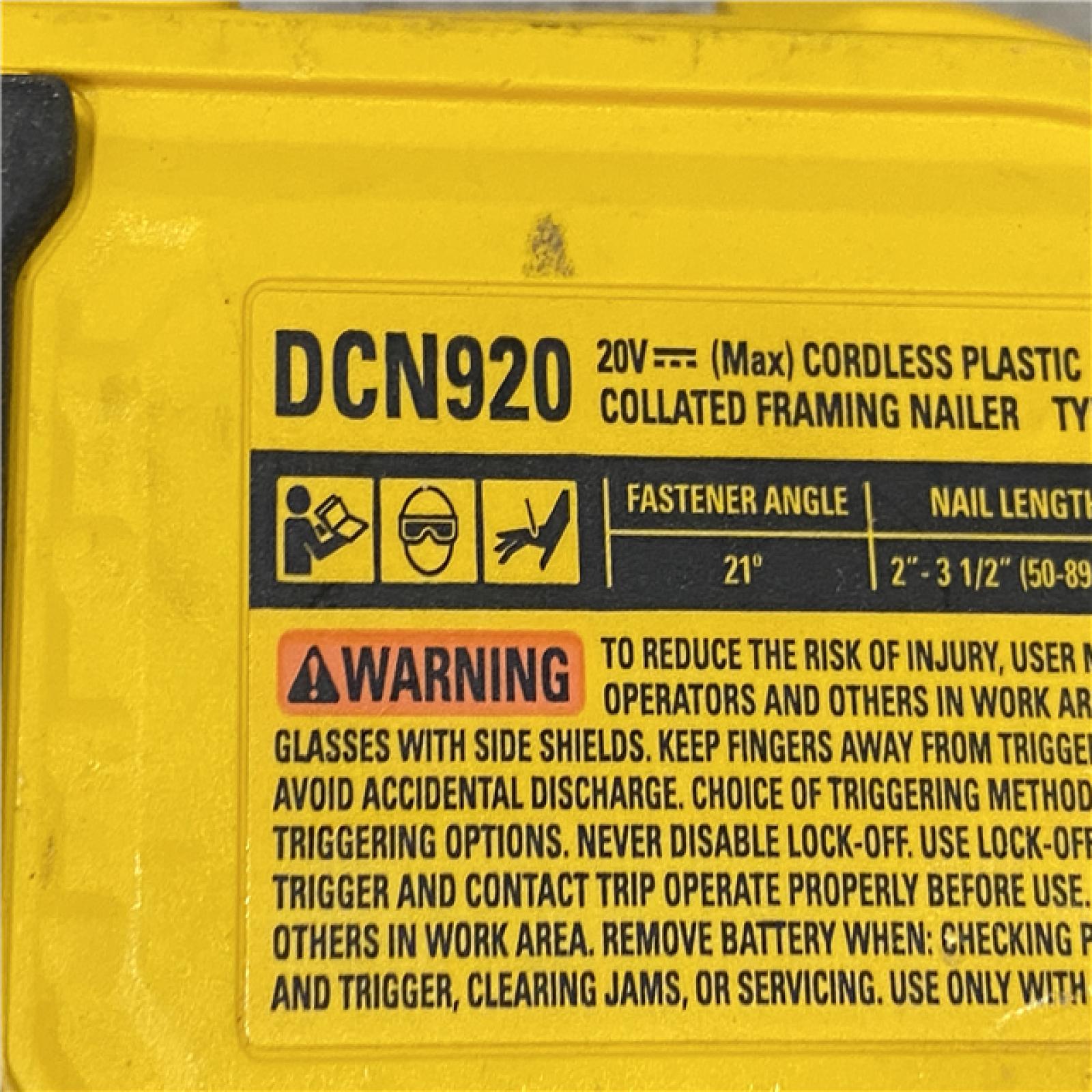 AS-IS DEWALT 20-Volt 21° Cordless Framing Nailer (Tool-Only)