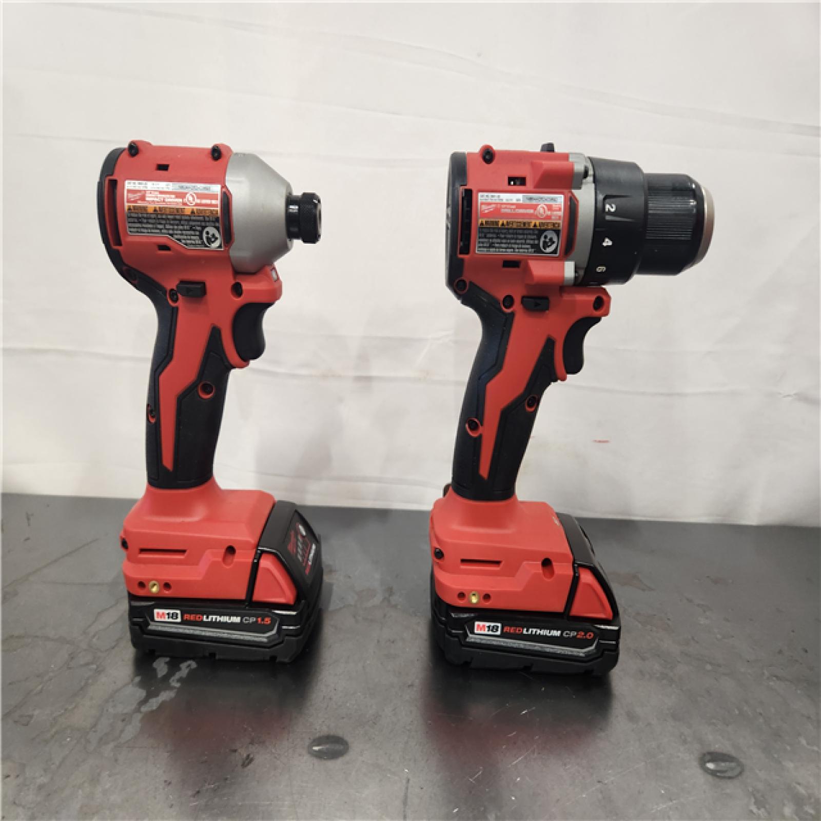 AS-IS- Milwaukee M18 18V Lithium-Ion Brushless Cordless Compact Drill/Impact Combo Kit