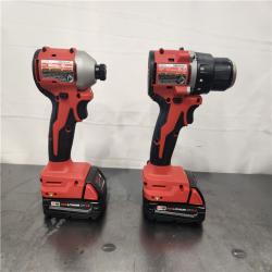 AS-IS- Milwaukee M18 18V Lithium-Ion Brushless Cordless Compact Drill/Impact Combo Kit