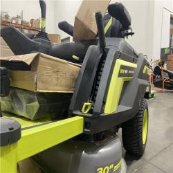 Dallas Location - As-Is RYOBI 80V HP Brushless 30 in.Riding Mower with (2) 80V 10 Ah Batteries and Charger