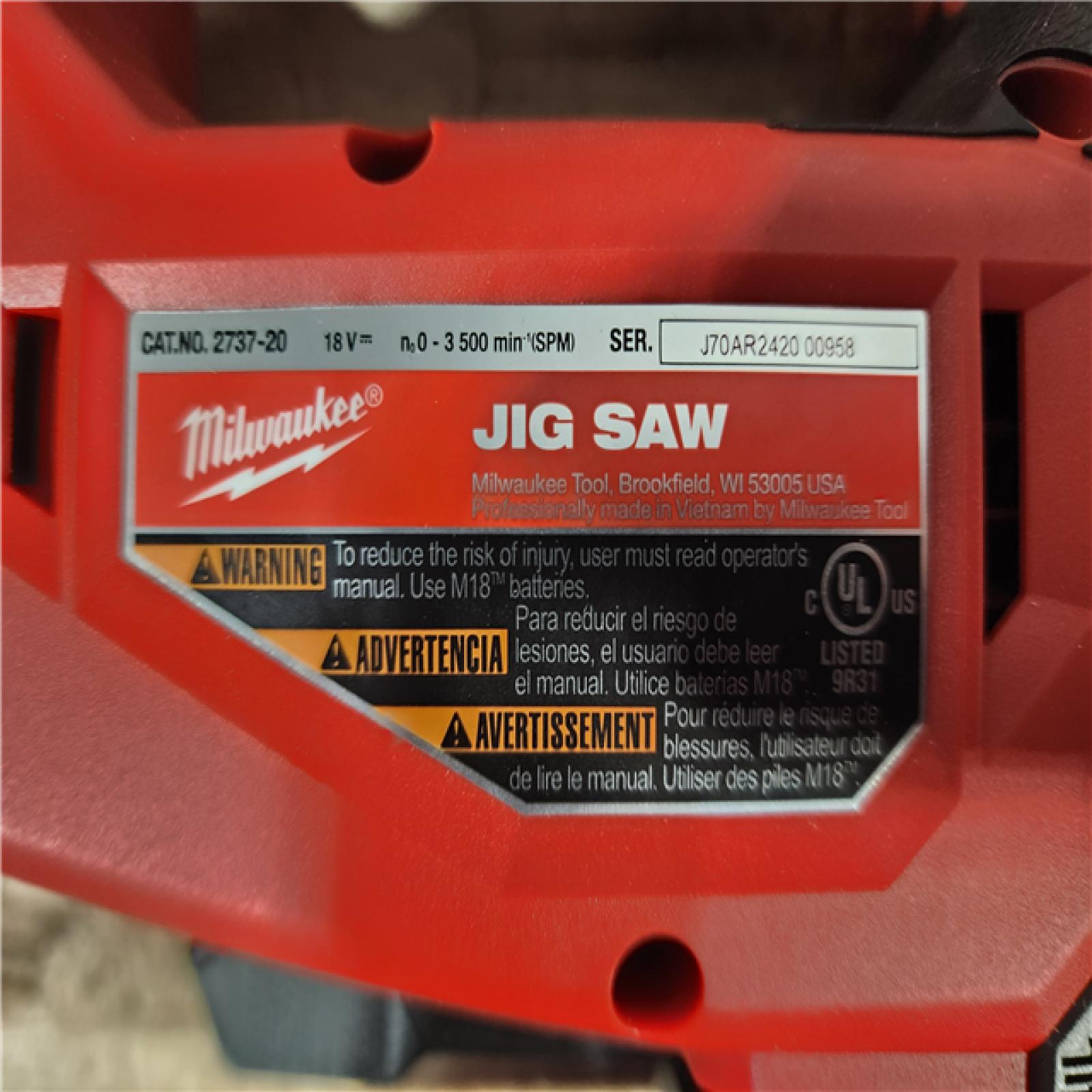HOUSTON LOCATION - AS - IS Milwaukee FUEL 18V Lithium-Ion Brushless Cordless Jig Saw (Tool-Only)