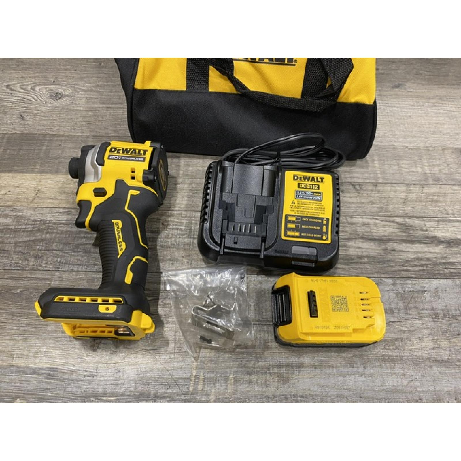 AS-IS DEWALT ATOMIC 20V MAX Lithium-Ion Cordless 1/4 in. Brushless Impact Driver Kit