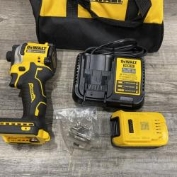 AS-IS DEWALT ATOMIC 20V MAX Lithium-Ion Cordless 1/4 in. Brushless Impact Driver Kit