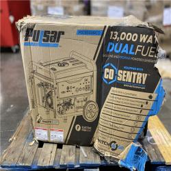 DALLAS LOCATION - Pulsar 13,000/10,000 -Watt Dual-Fuel Gasoline and Propane with Push to Start Portable Home Power Generator, CO Shutoff