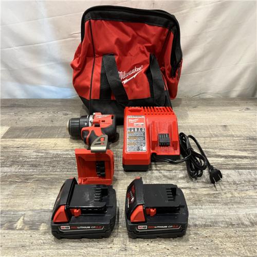 AS-IS Milwaukee 18V Lithium-Ion Brushless Cordless 1/2 in. Compact Drill/Driver Kit