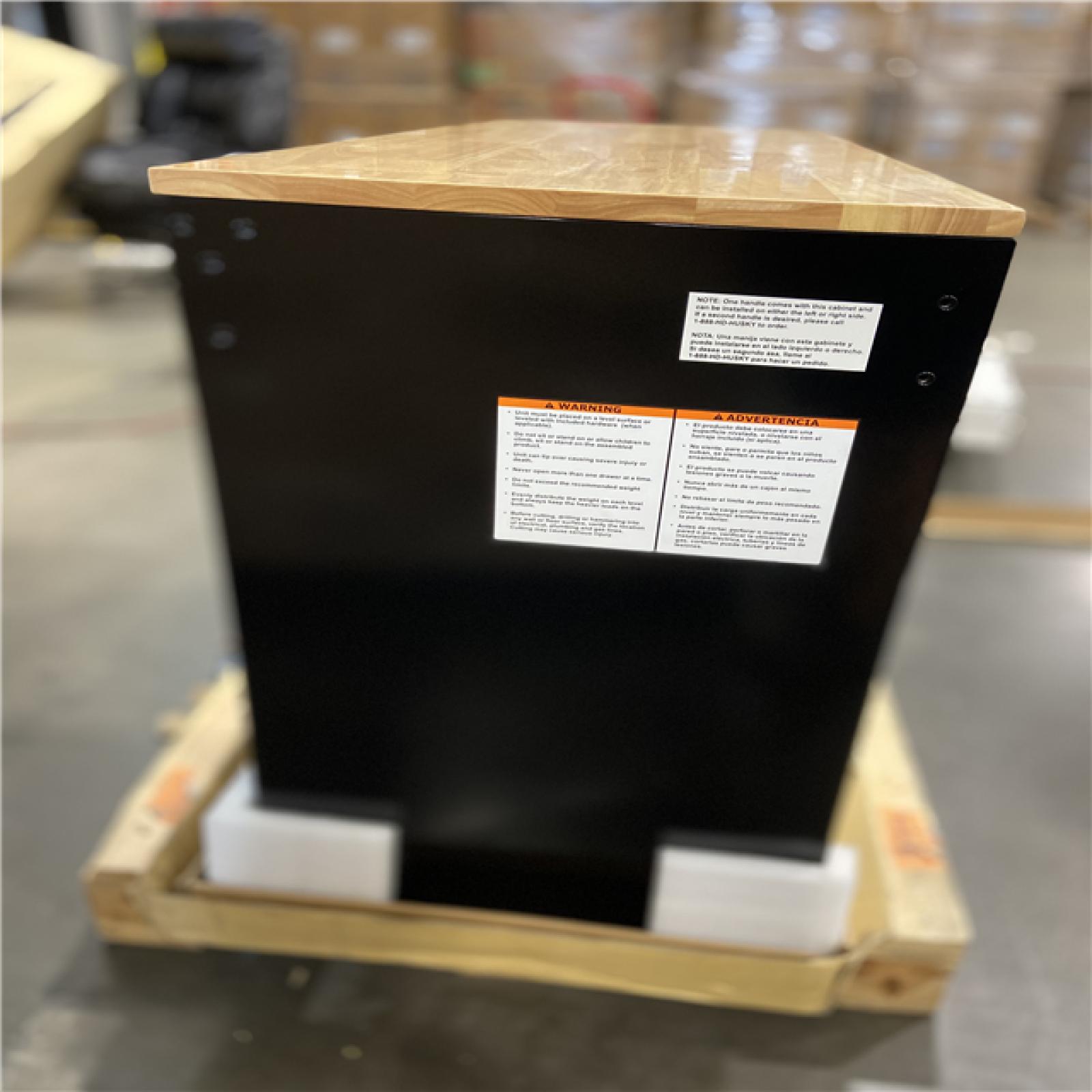 DALLAS LOCATION - Husky Tool Storage 46 in. W x 18 in. D 9-Drawer Mobile Workbench Cabinet in Gloss Black