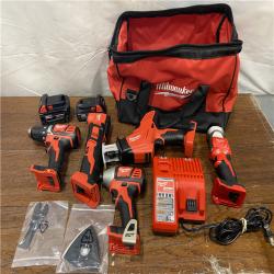 AS-IS Milwaukee M18 18V Lithium-Ion Cordless Combo Tool Kit (5-Tool) with Two 3.0 Ah Batteries, Charger and Tool Bag