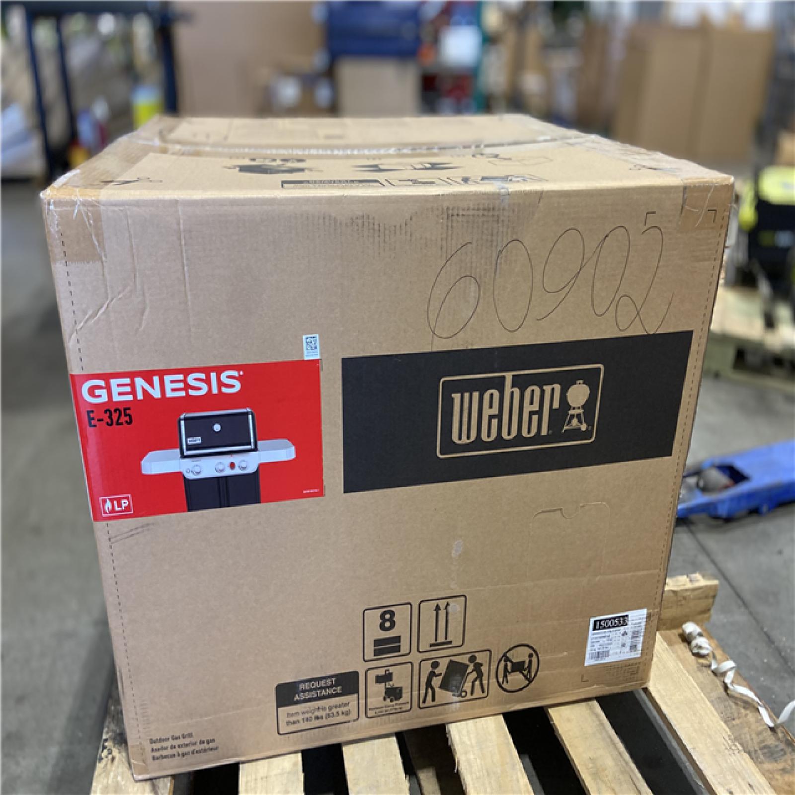 DALLAS LOCATION - Weber Genesis E-325 3-Burner Liquid Propane Gas Grill in Black with Large Sear Zone