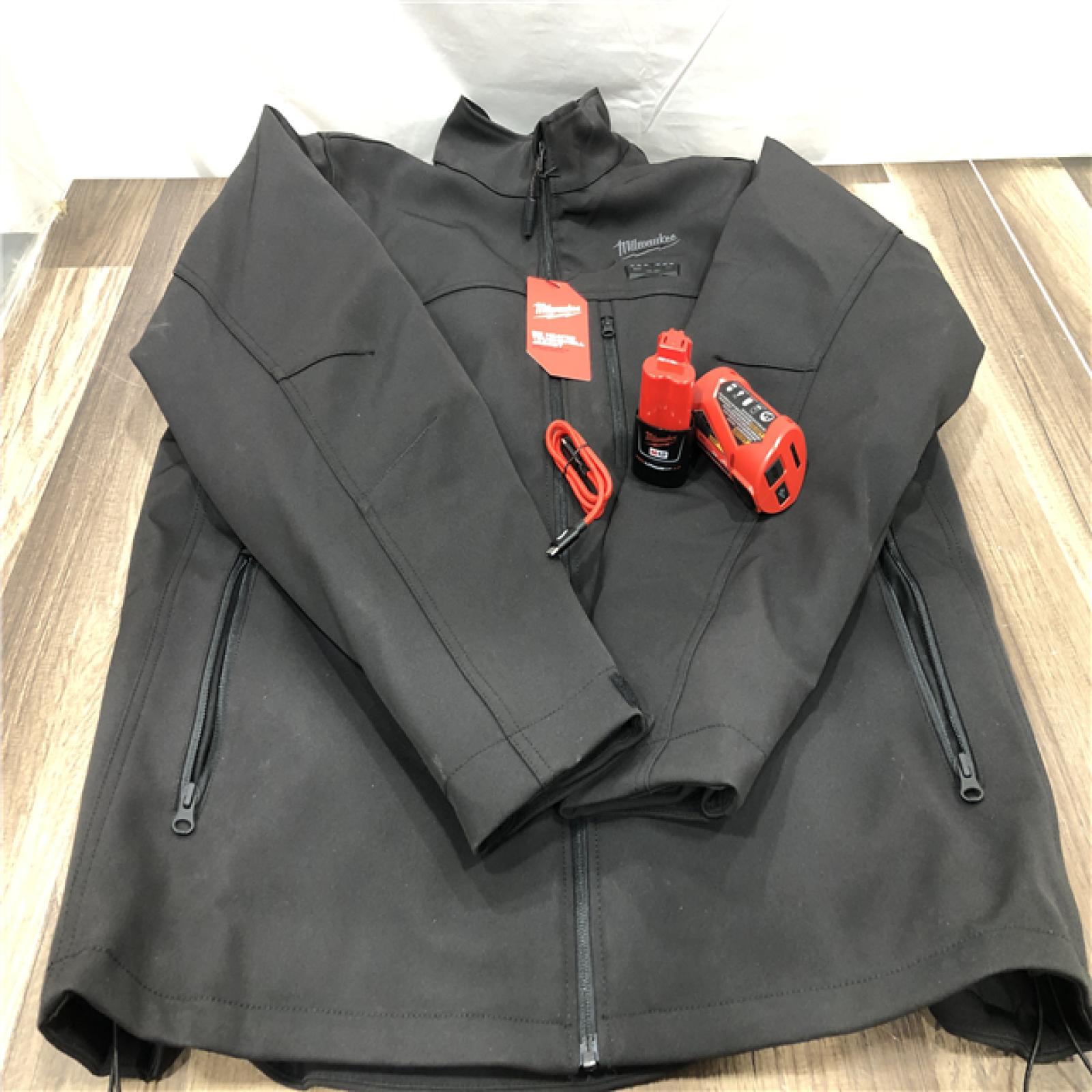 AS-IS Milwaukee Men's X-Large 12-Volt Lithium-Ion Cordless Tough Shell Black Heated Jacket Kit