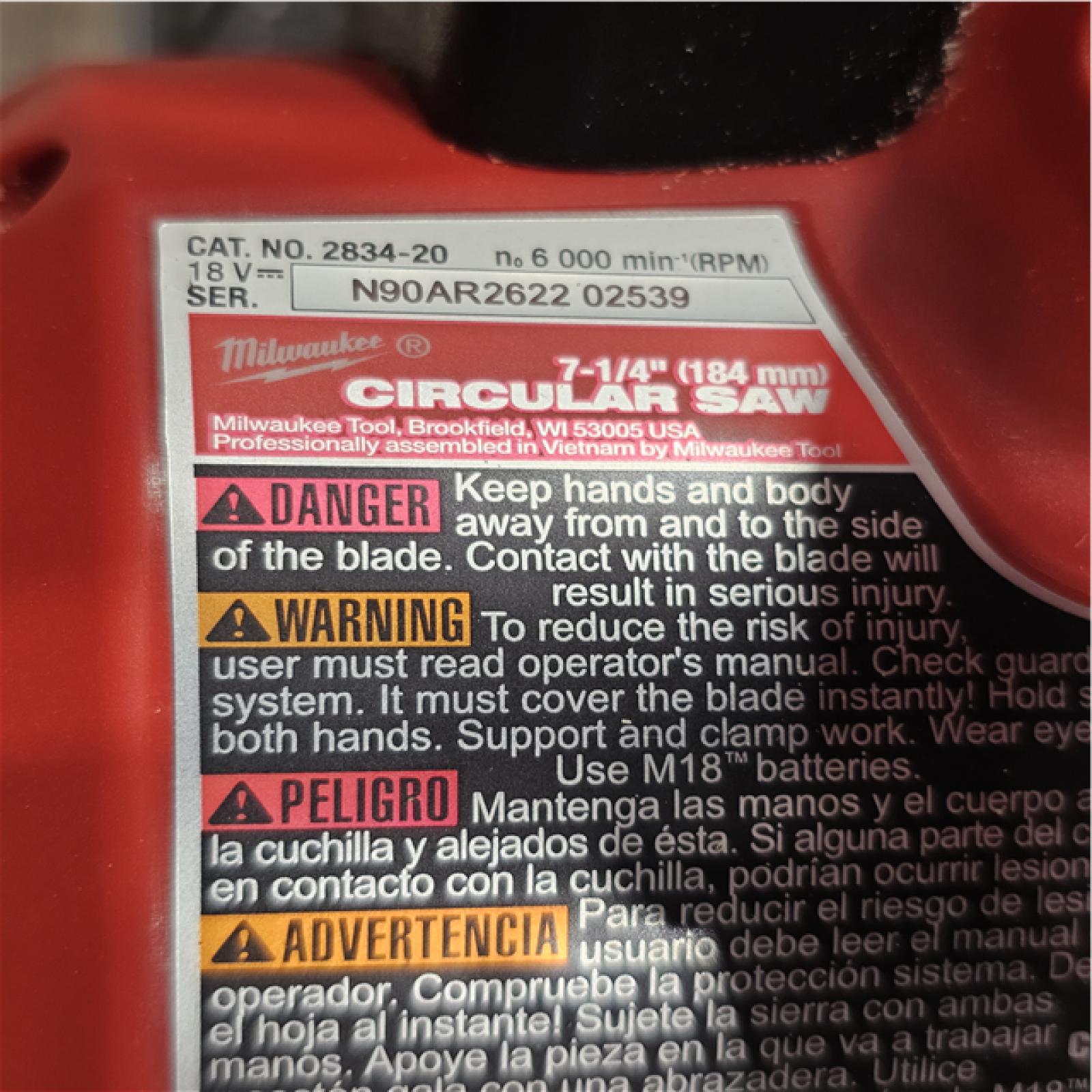 AS-IS Milwaukee FUEL 18V Lithium-Ion Brushless Cordless 7-1/4 in. Circular Saw (Tool-Only)