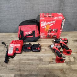 HOUSTON LOCATION - AS-IS Milwaukee 18V Cordless Brushed 2-Tool Drill/Driver and Impact Driver Kit