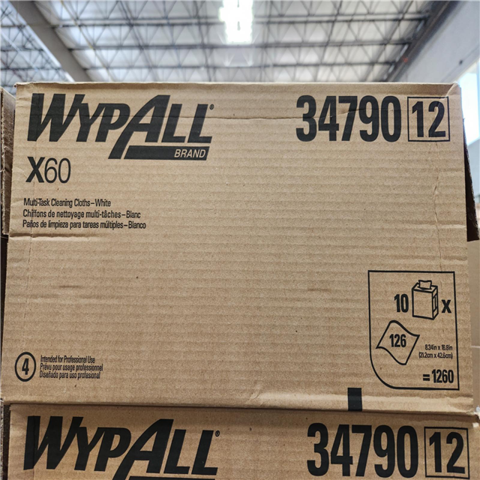 Phoenix Location NEW Wypall GeneralClean X60 Cloths Multi-Task Cleaning Wipes (34790), Strong and Absorbent Towels, White 126 Sheets Per Box Pallet (28-Boxes)