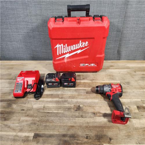 HOUSTON LOCATION - AS-IS Milwaukee 2904-22 Hammer Drill Driver Kit with Batteries  Charger & Tool Case  Red