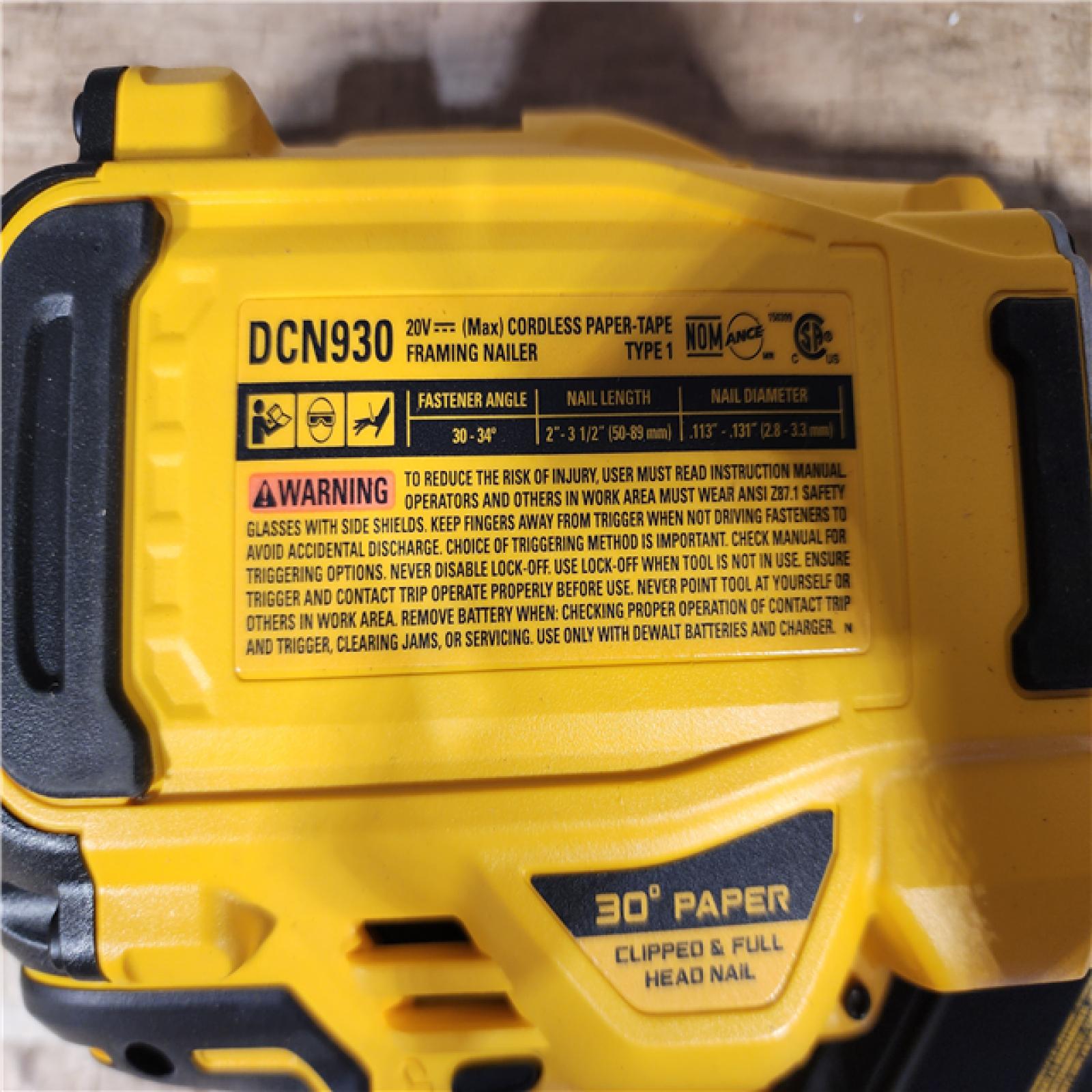 HOUSTON LOCATION - AS - IS DEWALT 20V 30 Degree Cordless Framing Nailer (Tool-Only)
