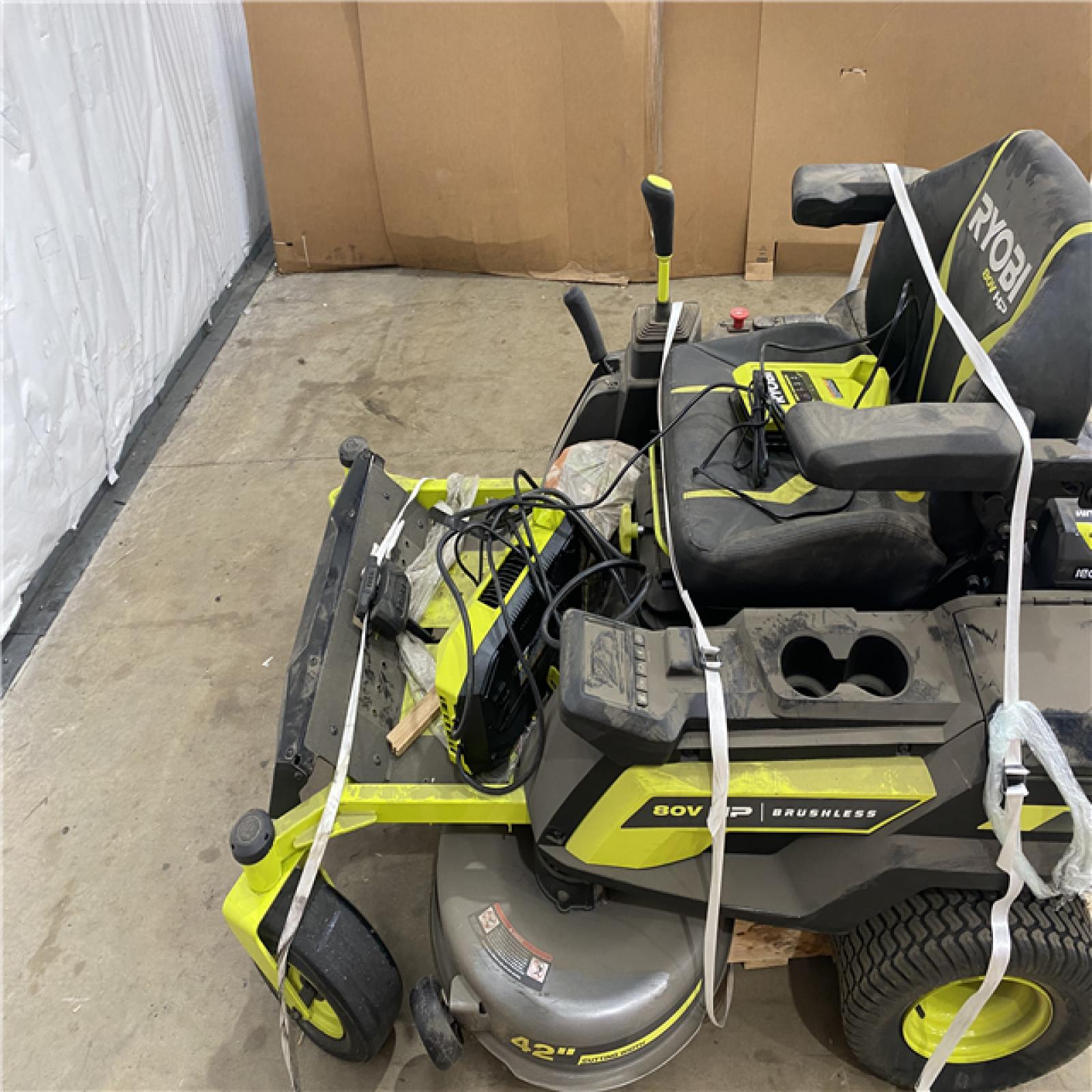 Houston Location - AS-IS Outdoor Power Equipment RYOBI 80V HP BRUSHLESS Z42Li SIT DOWN MOWER