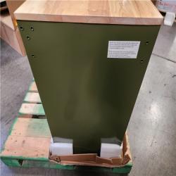 Phoenix Husky 46 in. W x 18.1 in. D 9-Drawer Army Green Mobile Workbench Cabinet with Solid Wood Top
