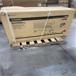 DALLAS LOCATION- AS-IS HUSKY 52 in. W 10-Drawer  Workbench Matte White w/Carbon Fiber/Woodtop