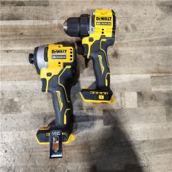 HOUSTON LOCATION - AS-IS Dewalt DCK225D2 20V MAX ATOMIC Brushless Compact Lithium-Ion 1/2 in. Cordless Drill Driver and 1/4 in. Impact Driver Combo Kit with 2 Batteries 2 Ah