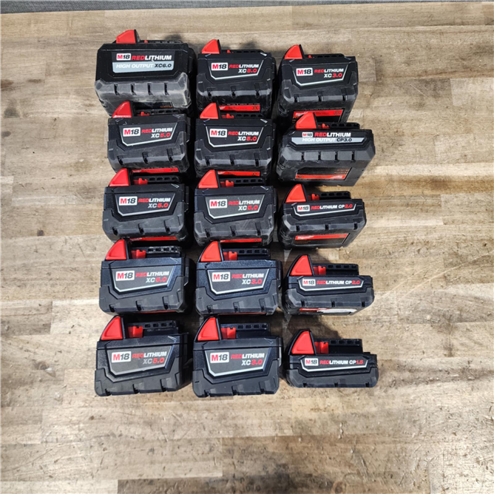 HOUSTON LOCATION - AS-IS MILWAUKEE BATTERY PACK QTY - 15