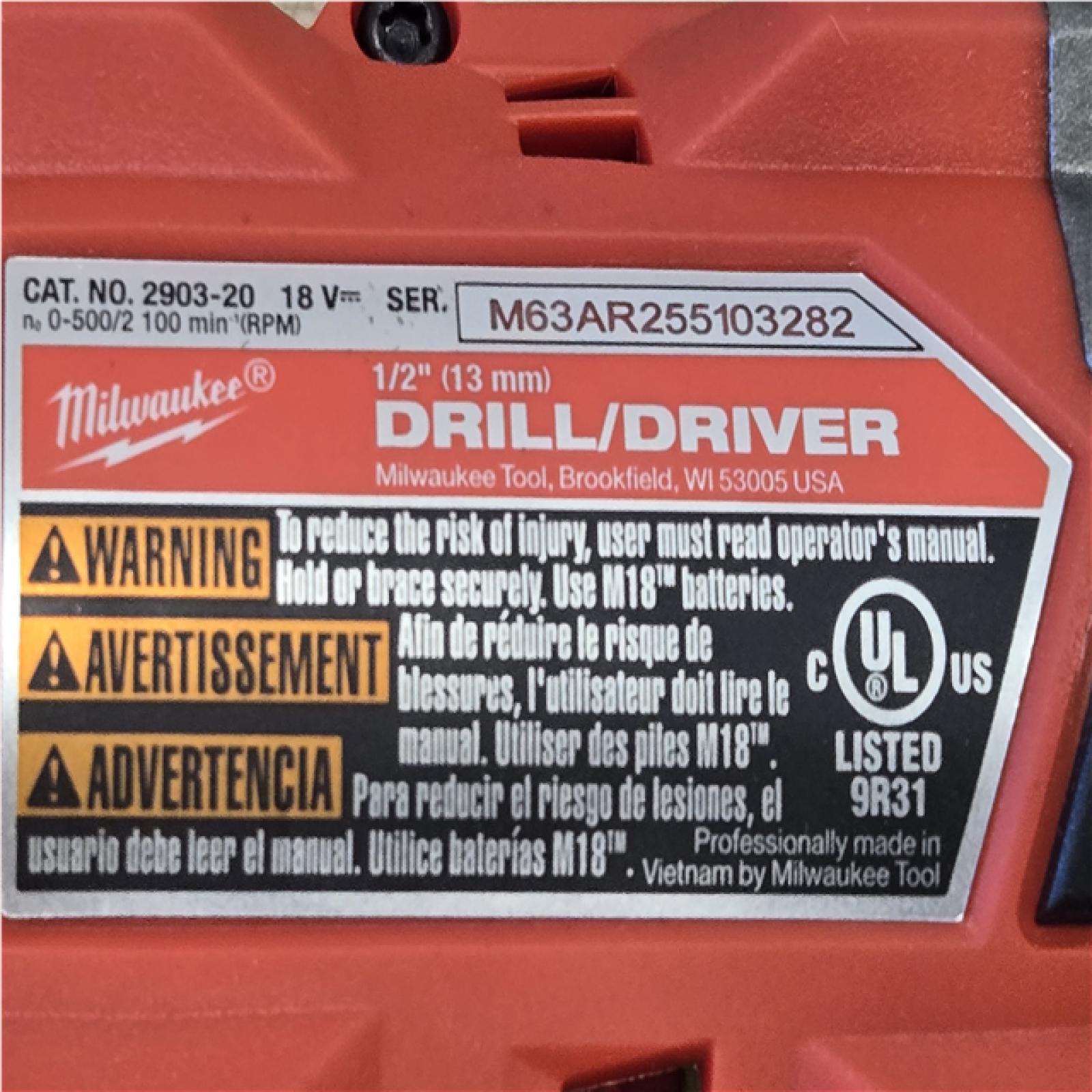 AS-IS Milwaukee FUEL 18V Lithium-Ion Brushless Cordless 1/2 in. Drill/Driver Kit