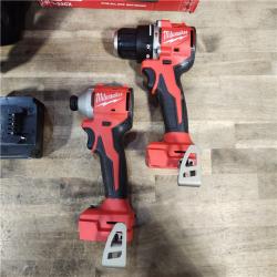 HOUSTON LOCATION - AS-IS M18 18-Volt Lithium-Ion Brushless Cordless Compact Hammer Drill/Impact Combo Kit (2-Tool) with (2) Batteries, Bag