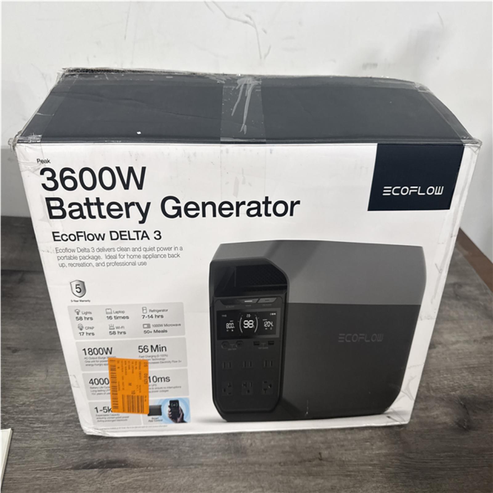 CALIFORNIA AS IS 3600W ECOFLOW BATTERY GENERATOR