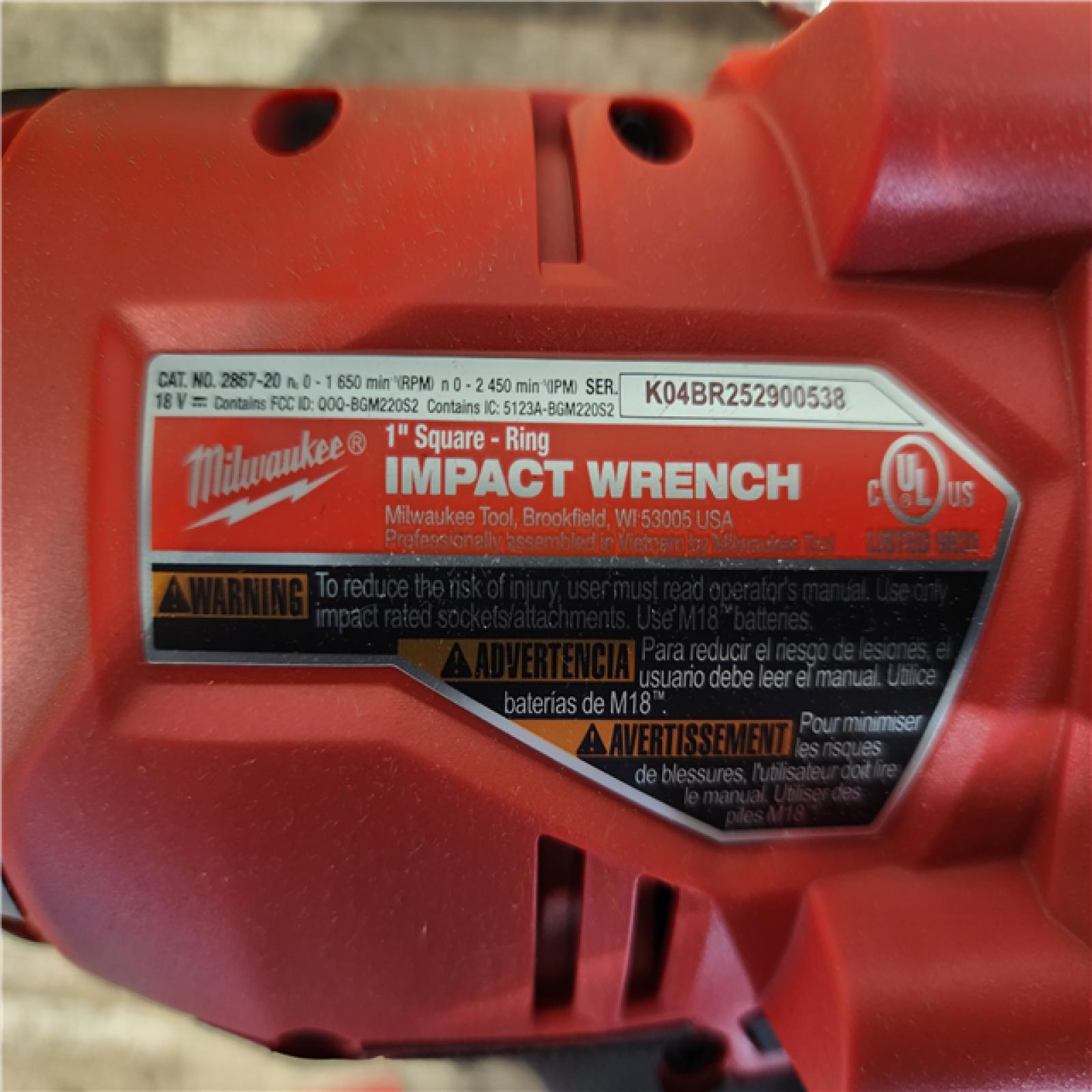 HOUSTON LOCATION - AS-IS Milwaukee FUEL ONE-KEY 18V Lithium-Ion Brushless Cordless 1 in. Impact Wrench with Friction Ring (Tool-Only)