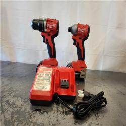 AS-IS- Milwaukee 18V Lithium-Ion Brushless Cordless Compact Drill/Impact Combo Kit