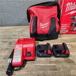 HOUSTON LOCATION - AS-IS Milwaukee M18 18V Lithium-Ion Brushless Cordless Compact Drill/Impact Combo Kit (2-Tool) W/(2) 2.0 Ah Batteries  Charger & Bag