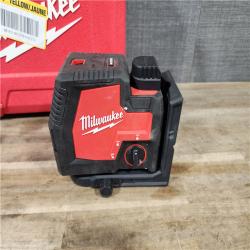 HOUSTON LOCATION - AS-IS Milwaukee-3522-21 Green Beam Laser Cross Line Plumb Point Rechargeable USB Kit