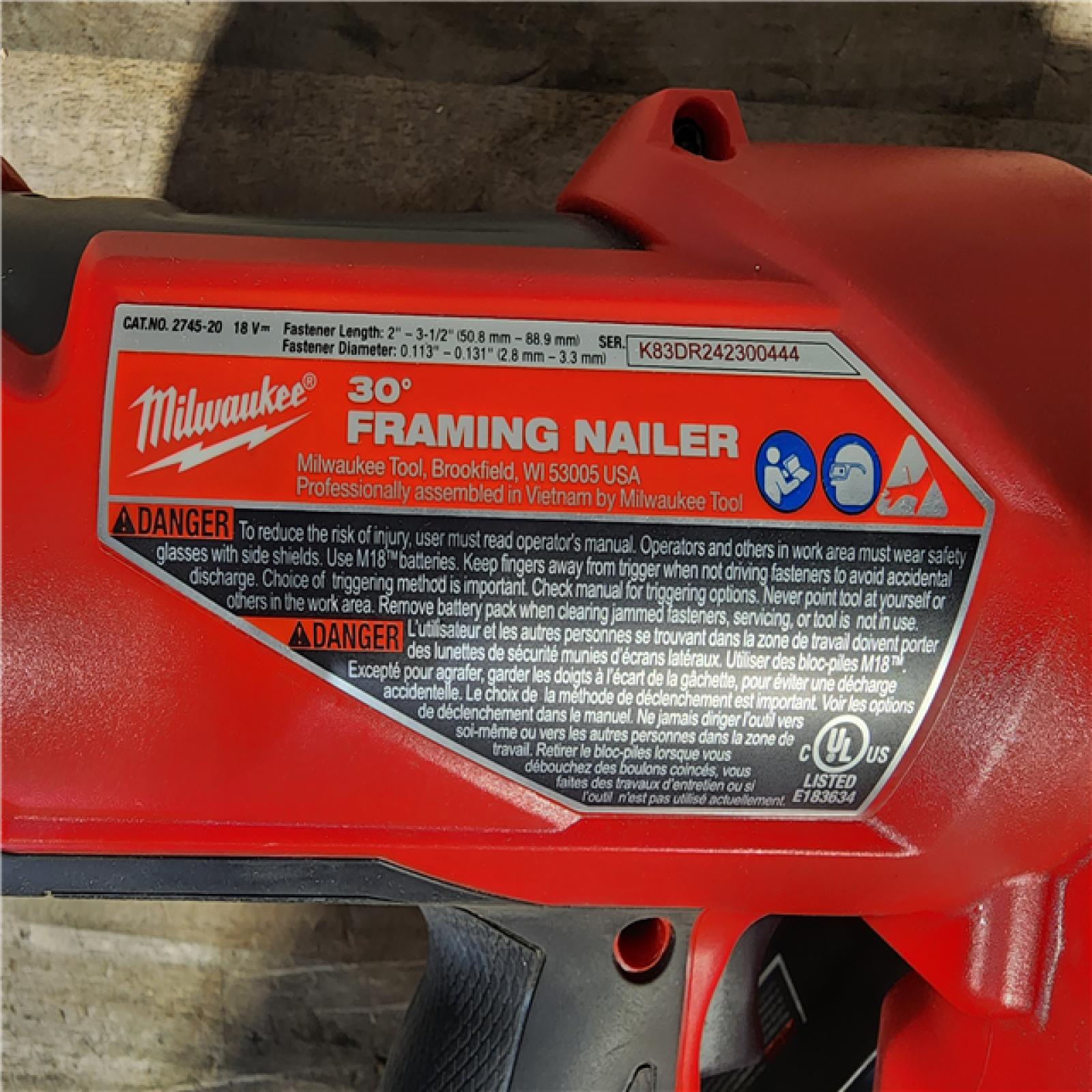 HOUSTON LOCATION - AS-IS M18 FUEL 3-1/2 in. 18-Volt 30-Degree Lithium-Ion Brushless Cordless Framing Nailer (Tool-Only)
