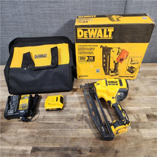 HOUSTON LOCATION - AS-IS DeWalt DCN660D1 20V 16 Gauge Cordless Angled Finish Nailer Kit W/ 2Ah Battery