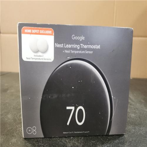 Phoenix NEW Google Nest Learning Thermostat (4th Gen) with Nest Temperature Sensor (2nd Gen) 2-Pack - Polished Obsidian
