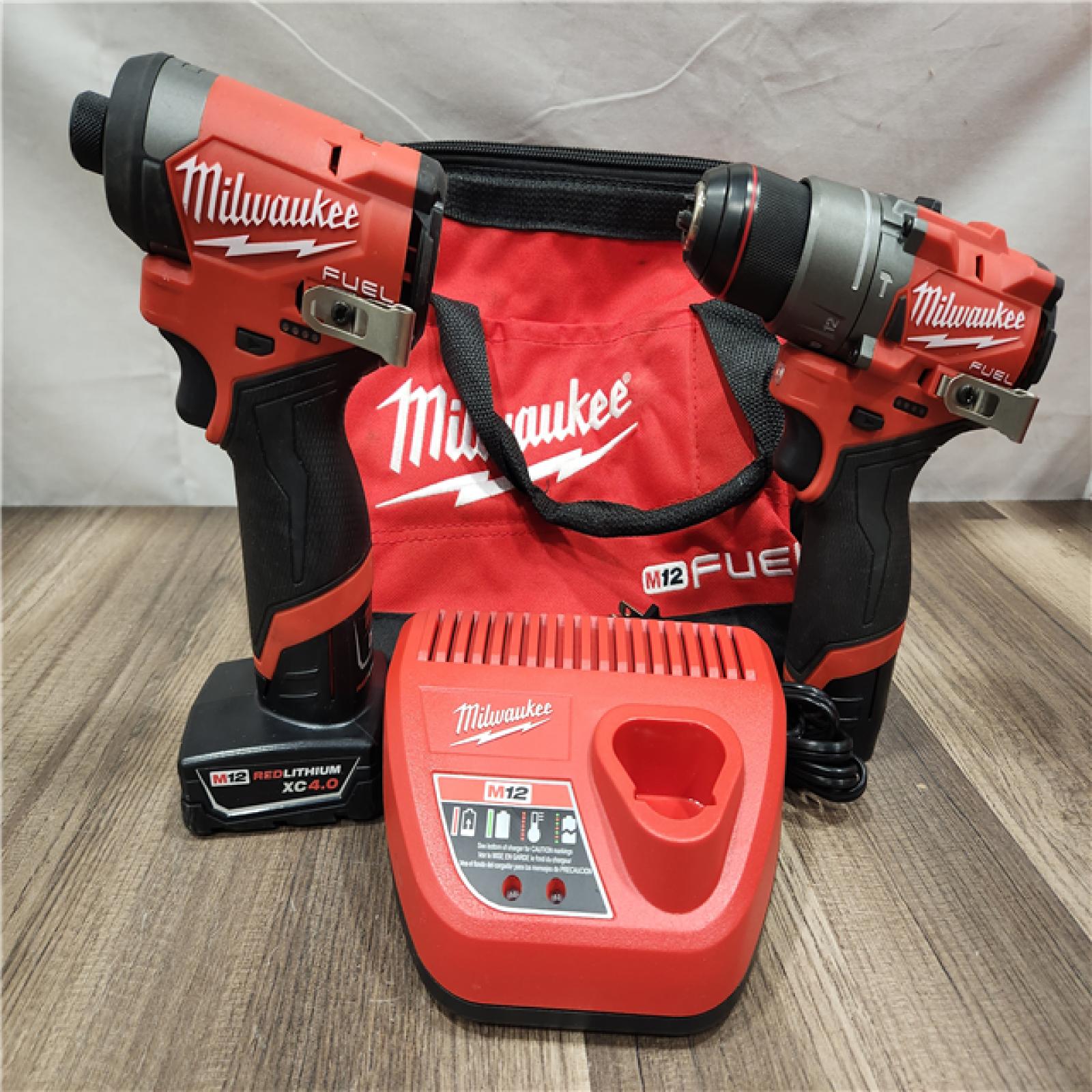 AS-IS- Milwaukee 12V Brushless Hammer Drill and Impact Driver Combo Kit