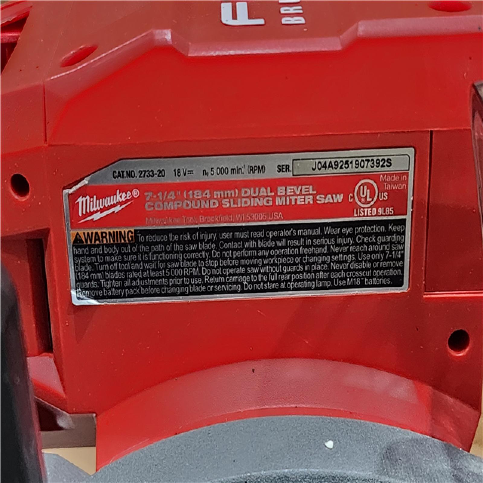 HOUSTON LOCATION - AS-IS Milwaukee M18 FUEL 7-1/4 in. Cordless Brushless Dual-Bevel Sliding Compound Miter Saw (Tool Only)